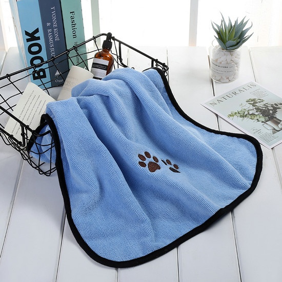Pet towel  with paw logo for dog drying dog towel