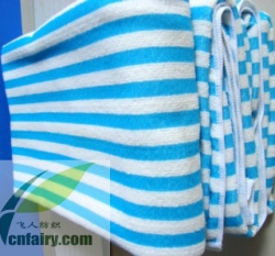 Microfiber Stripe Towels blue and white