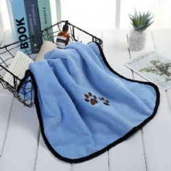 Pet towel  with paw logo for dog drying dog towel